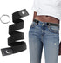 Buckle Free Belt for Women Men, Black Elastic Waist Adjustable Stretchy Invisible Buckleless Belt for Jeans Pants Shorts...