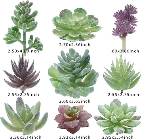 Artificial Succulent Plants - 18 Pack - Premium Fake Plants - Double Flocked Succulents - Realistic Textured Cactus - Face Succulent Plants - Mini...