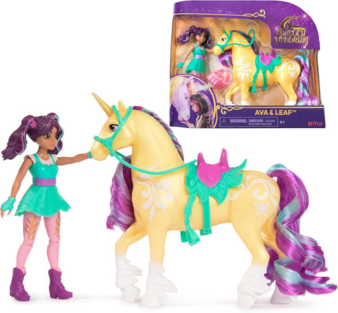 Unicorn Academy, Ava & Leaf Set with 2 Riding Accessories & Hair Styling Tool, Dolls & Unicorn Toys for Girls Ages 4 and up...