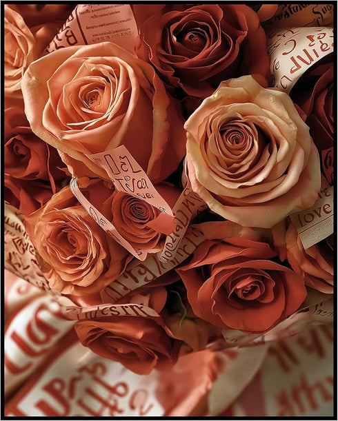 Posterizer 1 pcs-Cute Valentine's day bouquet of roses -3-Romantic Art-Holiday Poster Collection-Gift for Couples boyfriend girlfriend Husband Wif...