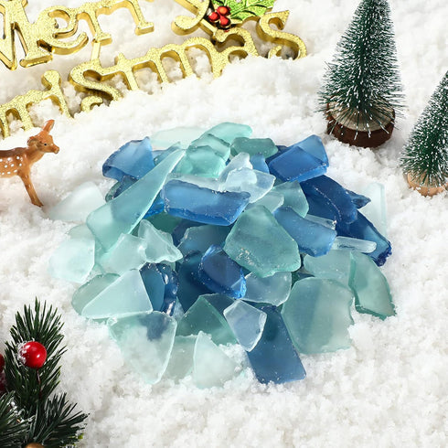 Jetec Sea Glass for Crafts Seaglass Pieces Decor Flat Frosted Sea Glass Vase Filler Crushed for Beach Wedding Party Decor Home Aquarium DIY Art Cr...