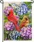 Welcome Summer Cardinal Red Birds Home Decorative Garden Flag, Yard Hydrangea Flowers Outside Decor, Spring Outdoor Small Burlap Decoration Double...