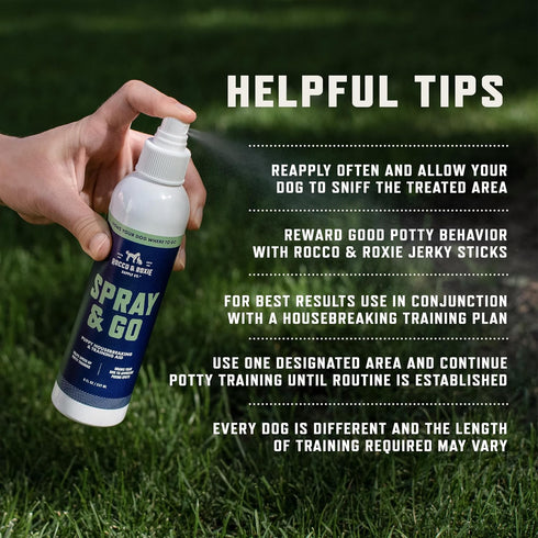 Rocco & Roxie Puppy Potty Training Go Here Spray for Dogs - Attract Dog to Pee in One Spot - Behavior and Housebreaking Aids - Indoor and Outdoor ...