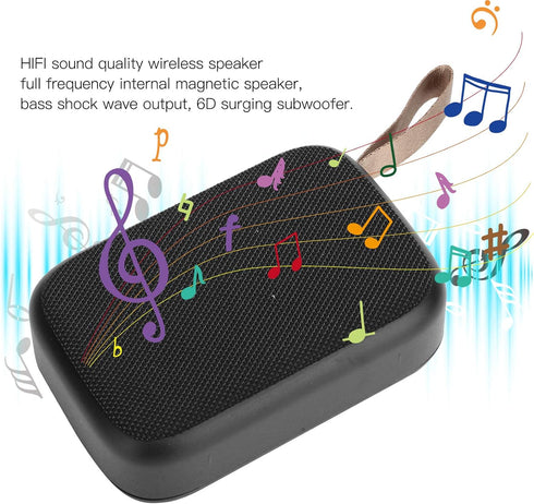 Bluetooth Speaker ,Wireless Stereo Subwoofer Portable USB Mini Music player ,with FM radio ,Hands?free Calls ,Indoor /Outdoor(black)......