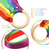 WILLBOND 3 Pieces Rainbow Hand Kite Ribbon Wrist Ribbons, Ribbon Wind Wand Dancing Ribbon Streamer with Wood Ring Learning Sensory Educational Toy...