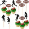 36 PCS Rugby Ball Cupcake Toppers Football Players Sport Cupcake Picks Super Rugby Sports Theme Baby Shower Birthday Party Cake Decorations Suppli...