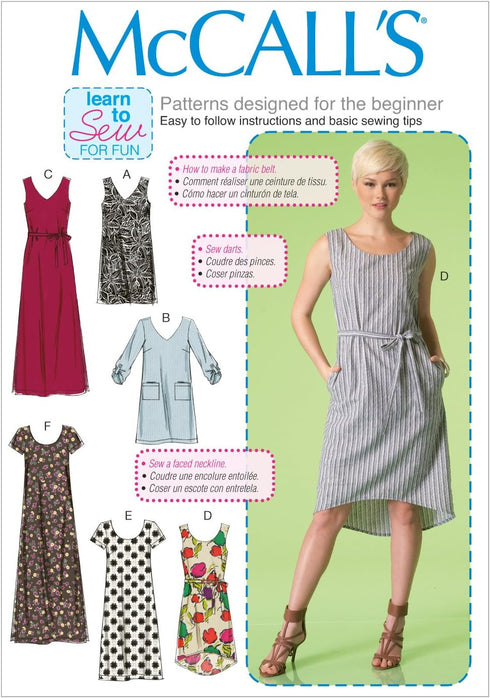 McCall's Patterns M7120 Misses' Dresses & Belt, Size ZZ (LRG-XLG-XXL)...