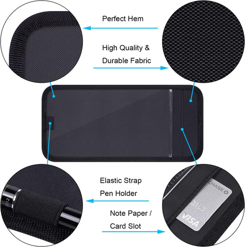 Handicap Placard Holder for Auto, Wisdompro Disabled Parking Permit Sign Protector for Car Sun Visor with Note Paper Slot, Pen Holder and Elastic ...