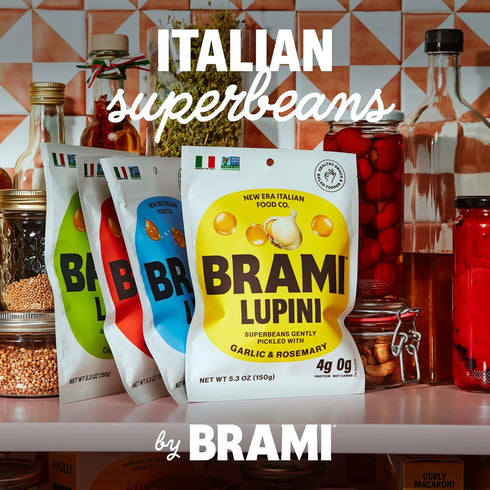 BRAMI Lupini Beans Snack, Chili & Lime, 7g Plant Based Protein, 0g Net Carbs, Vegan, Vegetarian, Keto, Mediterranean Diet, Non Perishable, 5.3 oz...