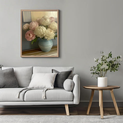 Posterizer 1 pcs-vase of soft, pastel delicate flowers 3-Floral & Botanical Art Gift for Men Women Entrepreneur Teens Living Room Bedroom Decor-...