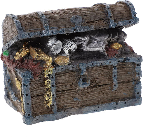 Aquarium Ornament, Simulation Treasure Chest Fish Tank Decoration Resin Hide Castle Ornament Underwater Landscape Decor...