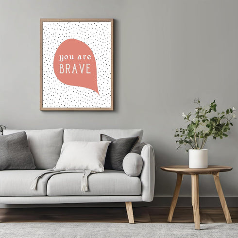 Posterizer 1 pcs-Positive Affirmations For Kids-you are brave-Motivational & Inspirational Art Gift for Men Women Entrepreneur Teens Decor for H...