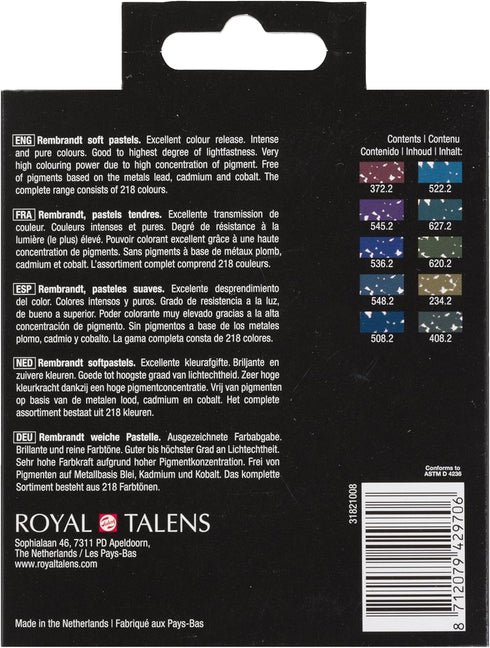 Rembrandt Soft Pastel Micro Set, 10-Piece Half Sticks, Dark Shades Selection...