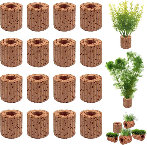 Rainmae 16 Pcs Aquatic Water Plant Fixed Rings, Water Plants Cultivation Fixed Ring Aquatic Water Plant Fixed Ring Ceramic Plant Pot, Landscape Ce...