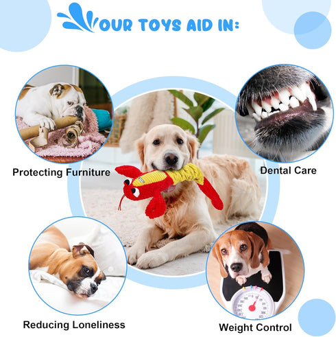 IOKHEIRA Dog Toys for Large Dogs - (not for Aggressive Chewers)Squeaky for Interactive Play |Stuffed Tug of War Dog Toys for Dogs of Small/Medium/...