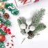 White Christmas Berries Floral Pine Cones Christmas Artificial Pine Branches Evergreen Branch Berries for Decoration DIY Christmas Craft Wreath De...