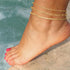 Gold Anklets for Women, 14k Gold Ankle Bracelets for Women Waterproof Cuban Link Anklets Layered Gold Beaded Anklet Bracelets Set Trendy Summer Je...