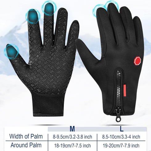 3 Pairs Outdoor Winter Touchscreen Gloves Windproof Waterproof Gloves Thermal Glove for Running Hiking Climbing for Men Women...