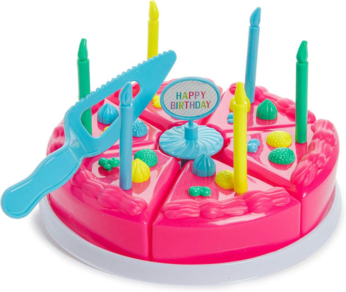 Birthday Party Playset, Pretend Play Birthday Cake, Happy Birthday Play Set with Cake, Candles, Cake Decorations, Dessert Kitchen Toys, Play Kitch...