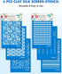 Silk Screen Stencils for Polymer Clay, 6PCS Reusable Silkscreen Print Kit, Working with Polymer Clay Earrings Cutters for Printing on Clay & Other...