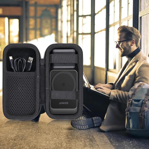 co2CREA Hard Case Compatible with Anker MagGo 3-in-1 Charging Station Qi2 Certified 15W MagSafe-Compatible Wireless Charger Stand, Black Case...