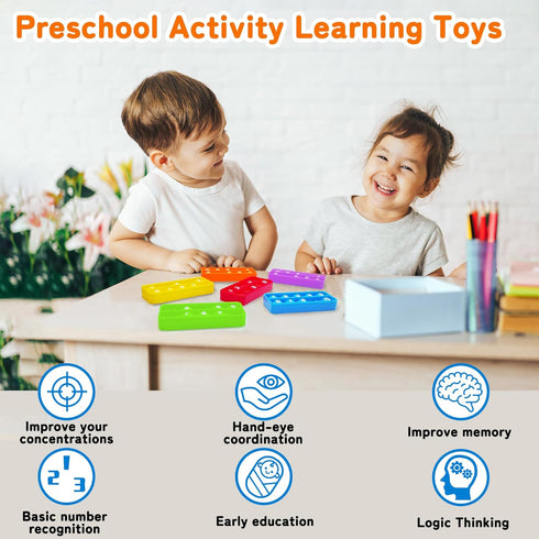 Ten Frame Pop Board, Fidgets for Classroom, Quiet Sensory Toys Bubble Poppers, Pop for Counting Math, Focus Tools for Kids, Montessori Educational...