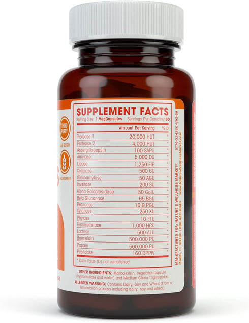 Digestive Enzymes Complete - Advanced Multi Enzyme Supplement for Better Digestion & Absorption. Help Gas Relief, Discomfort, Bloating, IBS, Glute...