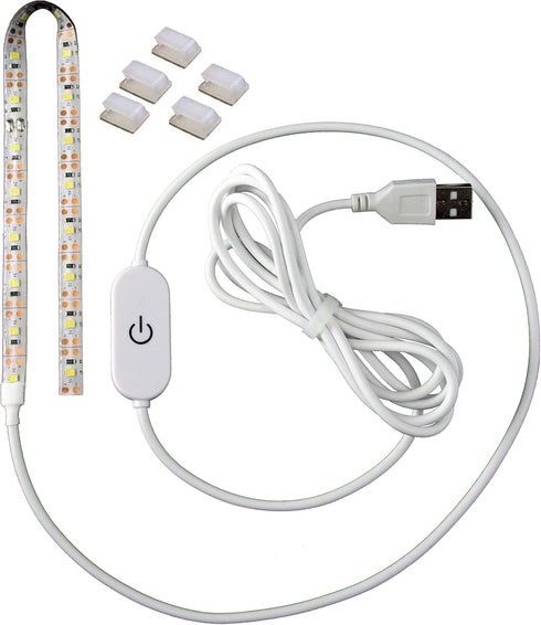 the Light, LED Sewing Machine Light Strip Kit - 12 Inch Cut-to-Fit LED Strip w/18 Bright White LEDs, Smart-Touch Dimmer and 6 Foot USB Power Cord...