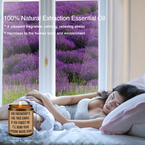 Homsolver Funny Scented Soy Candle Gifts, Our Friendship F Candle - Premium Lavender Scent, Best Friend Birthday Christmas Gifts for Women Friends...