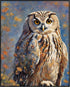 Posterizer 1 pcs- Print of an owl with a background of yellow flowers-Art for Animal Lovers-Floral Botanical Art- Gift for Men Women -Decor for Be...