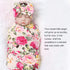 Newborn Baby Receiving Blankets Girl with Bow Hat Headband Wooden Birth Card Set Baby Swaddles for Newborns Toddler Gift...