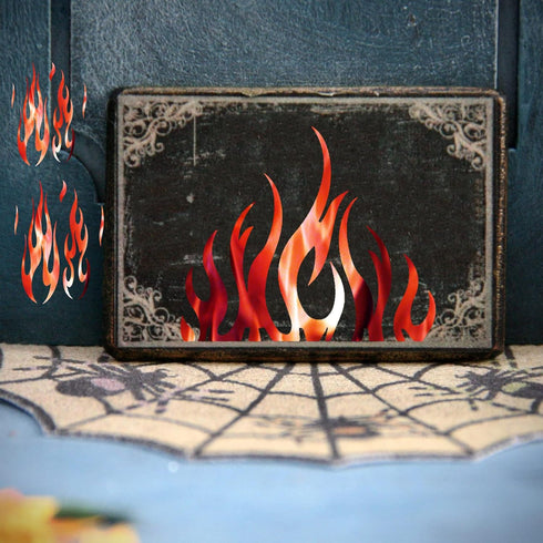 8PCS Flame Stencil Fire Airbrush Stencils for Shoes Reusable Airbrush Flame Template for Wood Sign Clothes Arts Window Wall Crafts Home Decor (Fir...