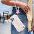 for iPhone 14 Pro Max Case, Cute Colorful Flower Curly Wave Clear Case with Lovely Flower Bracelet Chain for Women Girls Soft TPU Shockproof Prote...