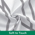 Biscaynebay Extra Long Textured Fabric Shower Curtain 72 W x 84 L, Silver Grey Striped Printed Linen Modern Hotel Luxury Quality Cloth Bathroom Cu...