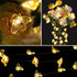 Small Honeybee 40 LED String Lights 1"(H) 13.5ft Battery Operated Waterproof Warm White with Remote Control for Indoor Covered Outdoor, Holiday Pa...