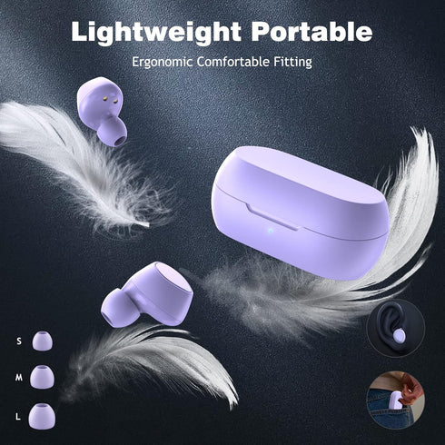 5.2 Bluetooth Headphones for Apple iPhone 15 14 Plus 13 Pro Max iPad, Small Ear Buds True Wireless Earbud Touch Control Earphone for Samsung S24 S...