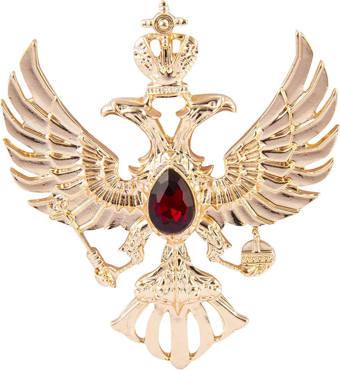 Double Headed Eagle with Winged Stone Detailing Lapel Pin Jacket Gift Party Shirt Collar,Costume Pin Accessories for Men Brooch...