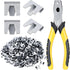 300 Pieces Wire Cage Clips with 1 Piece Wire Cage Buckle Snap Plier for Chicken Pet Dog Cat Cage (Silver, Black Yellow)...