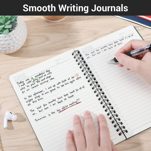 EUSOAR Spiral Lined Notebook, A5 3packs 5.5"X8.3" 120 Pages Lined Travel Writing Notebooks Journal, Memo Notepad Sketchbook, Students College Offi...