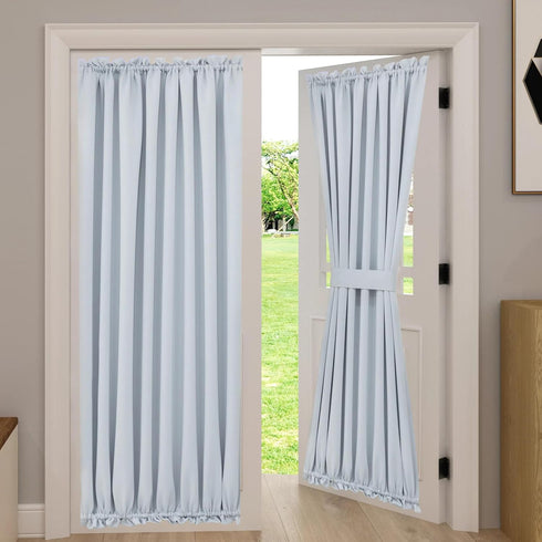 Aquazolax Patio Door Curtain Panels - Room Darkening Blackout Curtains Drapes 54 x 72 Inch Window Treatment Coverings with Rod Pocket for French D...