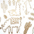 Alpaca Animal and Cactus Wall Decal. Peel and Stick for for Kids, Baby Bedroom Nursery and Living Room. 50 pcs Vinyl Wall Stickers (Gold)...