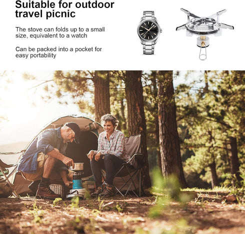 Portable Mini Camping Stove Folding Mini Oven Stove Outdoor Gas Stove Windproof Stove Picnic Cookware Outdoor Camping Hiking Cooking Suitable...