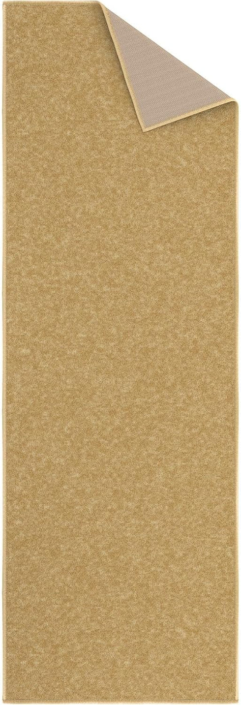 Sweet Home Stores Washable Non-Slip Solid Design Rubberback Runner Rug for Kitchen, Hallways, Bathroom, Entrance, Bedroom, 20" x 59", Beige...