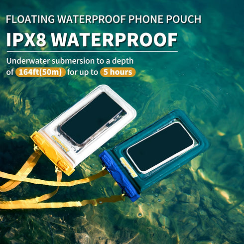 Naturehike IPX8 Floating Waterproof Phone Pouch, Waterproof Phone Case with Lanyard for iPhone 15 14 13 Pro Max, Galaxy S24 S23 S22 Ultra, Vacatio...