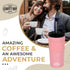 Portable French Press Travel Mug (15oz) - Stainless Steel & Double Wall Vacuum Pink Coffee Maker – Single Serve French Press for Travel, Home, Off...