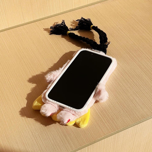 for iPhone 14 Phone Case Cute,Kawaii 3D Cartoon DIY Hair Braids Girl Plush Case Furry Winter Warm Shockproof Protective Case Funny for iPhone 14 W...