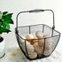 Black Square Wire Egg Basket For Fresh Egg with Handle,Famhouse Small Metal Egg Collecting Basket for Gathering Fresh Eggs Chicken Basket Decor fo...