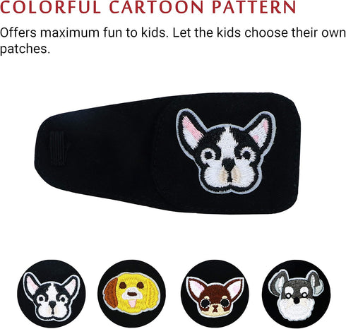Cotton & Silk Eye Patch for Kids Glasses (Right Eye, Bulldog)...