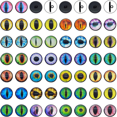 Julie Wang 20Pairs 12MM Sew On Eyes for Amigurumi Stuffed Plush Doll Glass Dragon Lizard Frog Animal Toys Domed Buttons Crafts DIY 0.47inches...