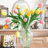FiveSeasonStuff 15 Stems Real Touch Artificial Tulips – Lifelike Faux Flowers for Home, Weddings, Gifts & Spring Floral Décor (Festive Bloom – Ora...